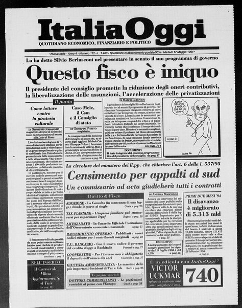 Italia oggi : quotidiano di economia finanza e politica